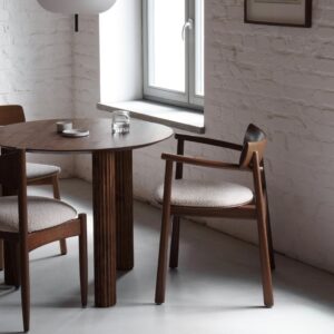 Krzesło Elipsa Soft Tamo / ciemny dąb / boucle sand