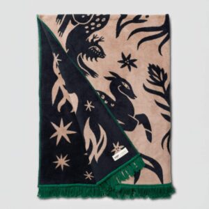 Koc bawełniany Soft - Forest czarno/beżowy Hop Design