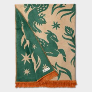 Koc bawełniany Soft - Forest zielono/beżowy Hop Design